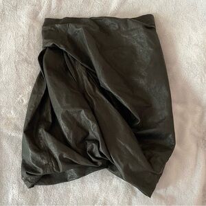 All Saints Hoxie lamb skin asymmetric black leather skirt
